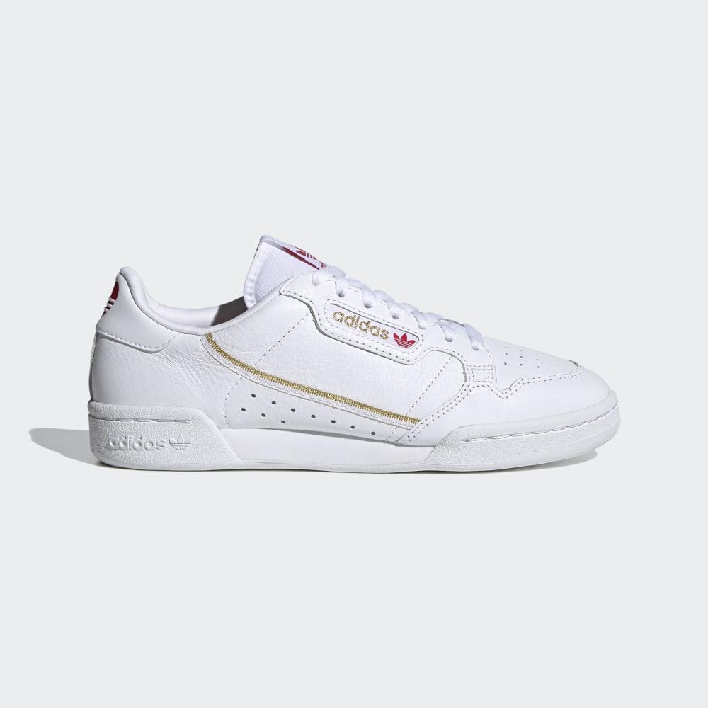 Originals Adidas Continental 80 Dama Romania - Albi/Rosii Inchis/Aurii Metal FW6391
